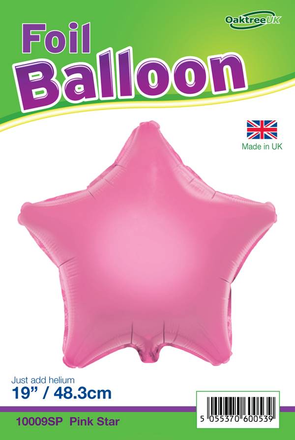 19" PINK STAR PACKAGED FOIL