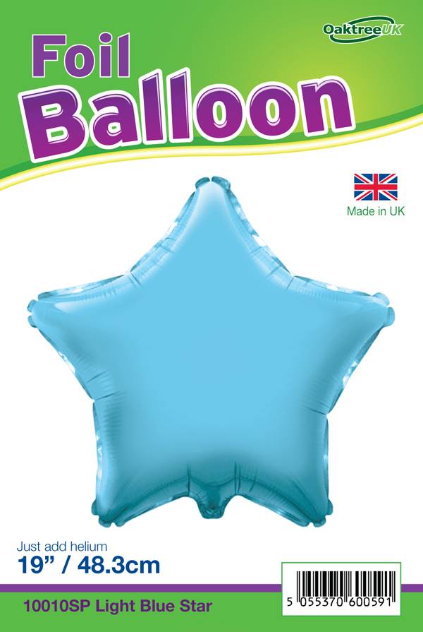 19" LIGHT BLUE STAR PACKAGED FOIL