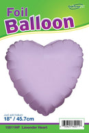 18" PASTEL LAVENDER HEART PACKAGED FOIL