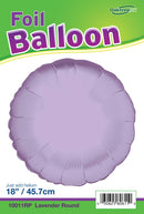 18" PASTEL LAVENDER ROUND PACKAGED FOIL