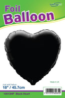 18" BLACK HEART PACKAGED FOIL