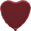 18" BURGUNDY HEART PACKAGED FOIL