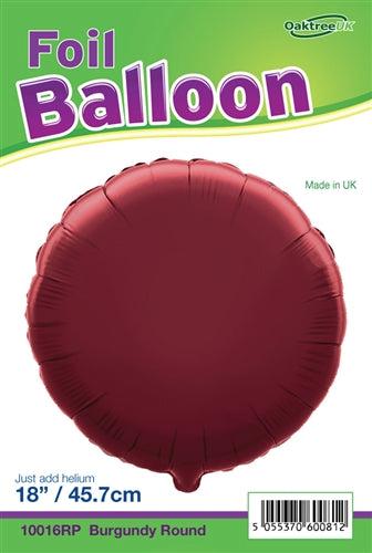 18" BURGUNDY ROUND PACKAGED FOIL