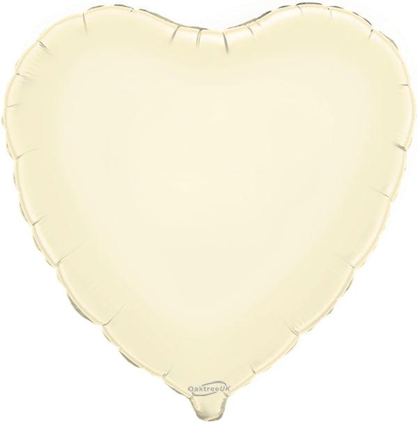 18" IVORY HEART PACKAGED FOIL