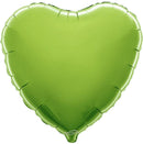 18" LIME GREEN HEART PACKAGED FOIL