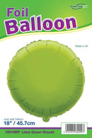 18" LIME GREEN ROUND PACKAGED FOIL