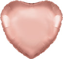 18" ROSE GOLD HEART PACKAGED FOIL