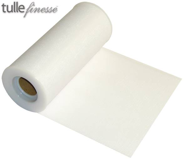 TULLE FINESSE WHITE 6" X 25Y