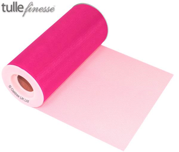 TULLE FINESSE HOT PINK 6" X 25Y