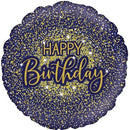 18" GLAMOROUS GLITTER BIRTHDAY BLUE FOIL