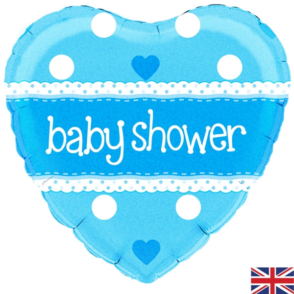 18" BABY SHOWER HEART BLUE HOLOGRAPHIC FOIL