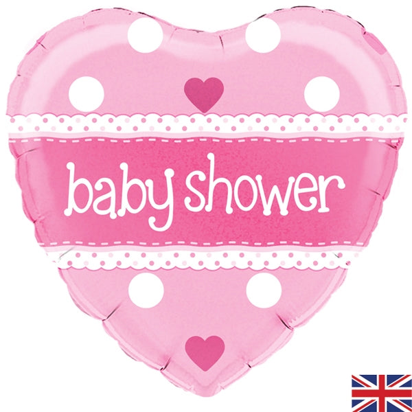 18" BABY SHOWER HEART PINK HOLOGRAPHIC FOIL