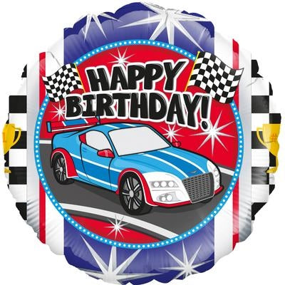 18" Sports Car Birthday Metallic Foil