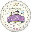 18" CONGRATULATIONS JUST MARRIED FOIL