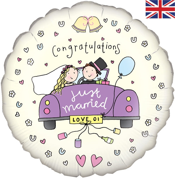 18" CONGRATULATIONS JUST MARRIED FOIL