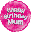18" HAPPY BIRTHDAY MUM PINK HOLOGRAPHIC FOIL