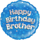18" HAPPY BIRTHDAY BROTHER HOLOGRAPHIC FOIL