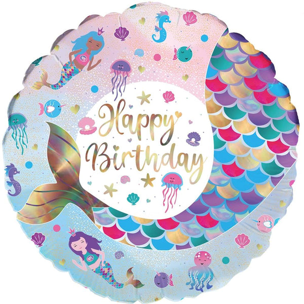 18" SHIMMERING MERMAID BIRTHDAY IRIDECENT FOIL