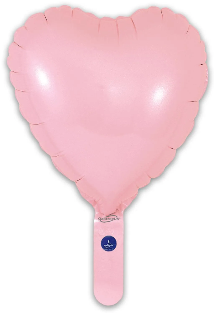 9" MATTE PINK HEART PACKAGED FOIL (PACK OF 5)