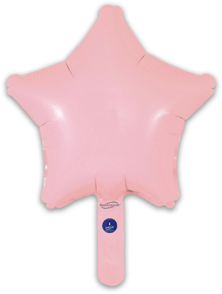 9" MATTE PINK STAR PACKAGED FOIL (PACK OF 5)