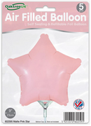 9" MATTE PINK STAR PACKAGED FOIL (PACK OF 5)