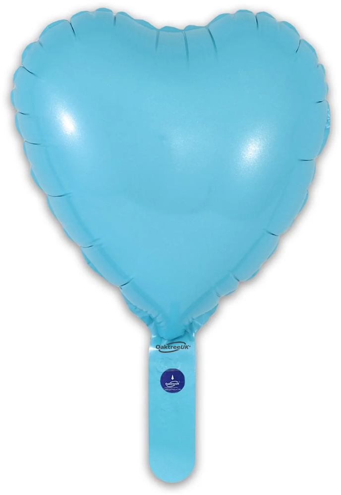 9" MATTE BLUE HEART PACKAGED FOIL (PACK OF 5)