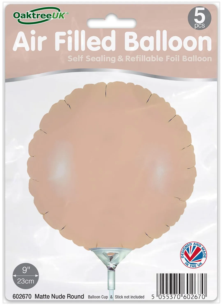 9" MATTE NUDE ROUND PACKAGED FOIL (PACK OF 5)
