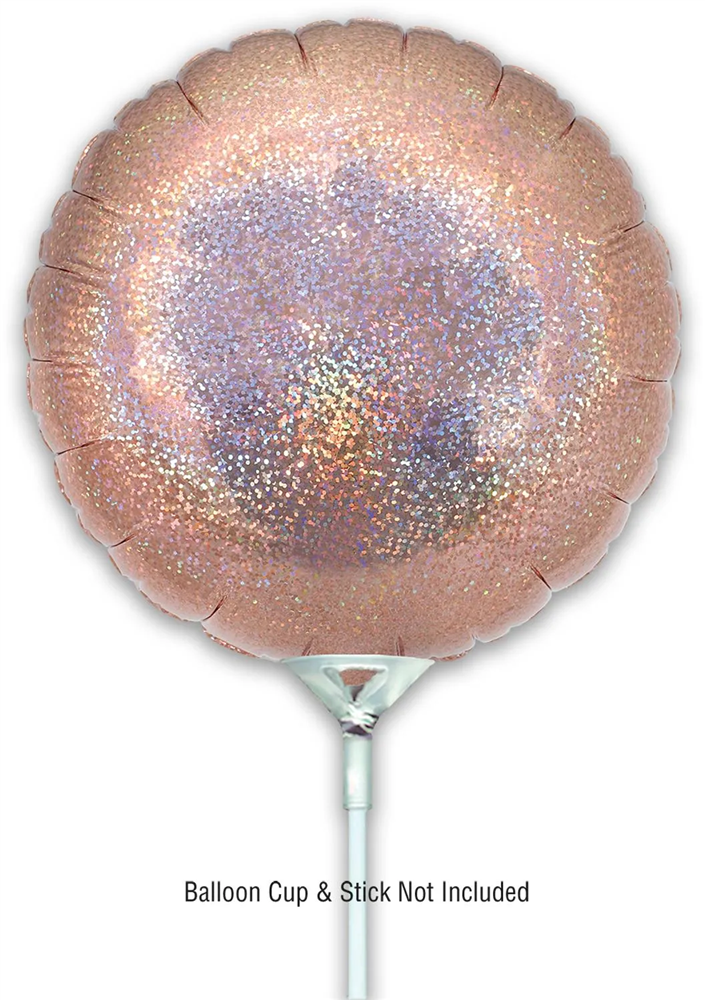 Oaktree 9" Holographic Rose Gold Round Foil