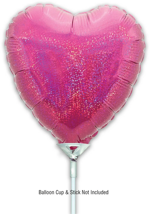 Oaktree 9" Holographic Pink Heart Foil