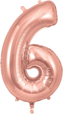 603561 34" Number 6 Rose Gold