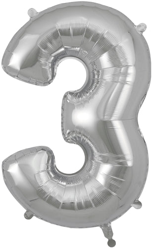 603639 34" Number 3 Silver