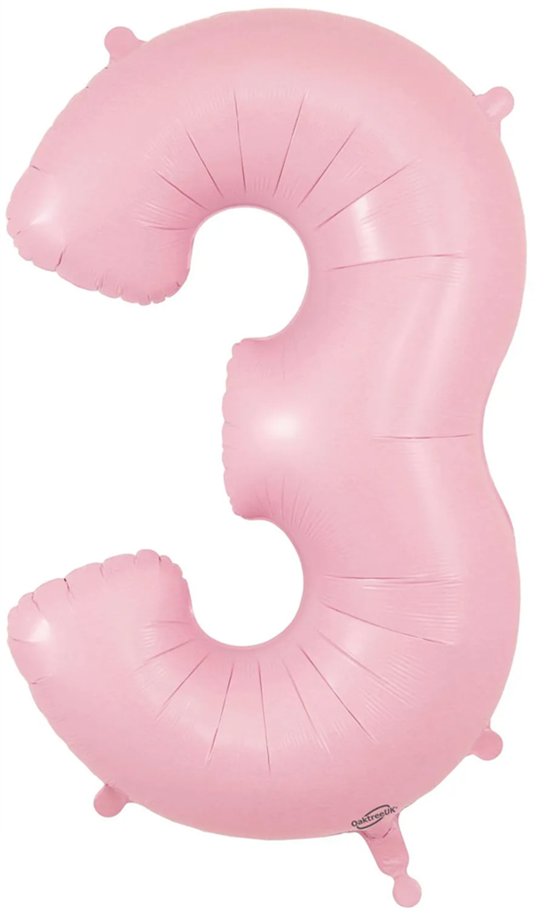 Oaktree 34" Number 3 Matte Pink Foil