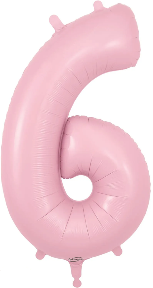 Oaktree 34" Number 6 Matte Pink Foil