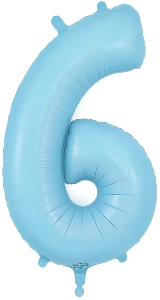 Oaktree 34" Number 6 Matte Blue Foil