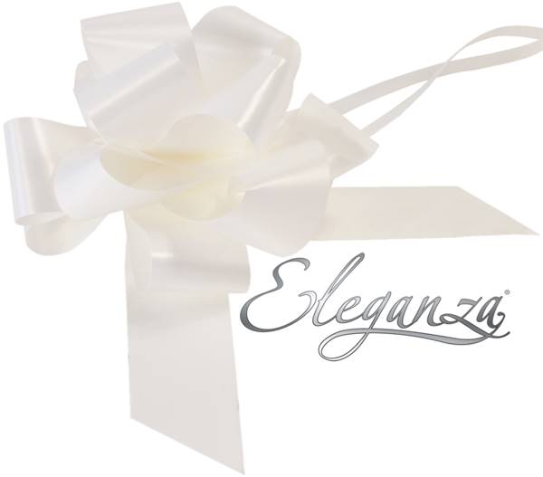 ELEGANZA POLY PULL BOWS 50MM WHITE (20 PER PACK)