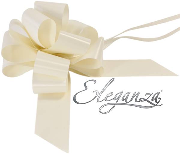ELEGANZA POLY PULL BOWS 50MM IVORY (20 PER PACK)