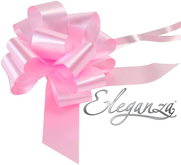 ELEGANZA POLY PULL BOWS 50MM LIGHT PINK (20 PER PACK)