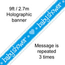 BANNER 9FT BABY SHOWER BLUE HOLOGRAPHIC DOT