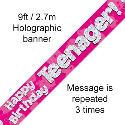 BANNER 9FT TEENAGER PINK