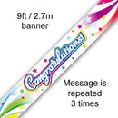 BANNER 9FT CONGRATULATIONS SWIRL