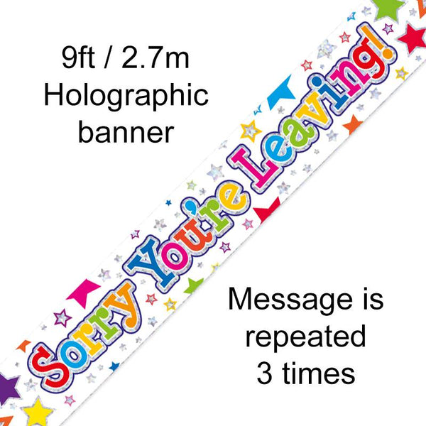 BANNER 9FT SORRY YOU'RE LEAVING STARS
