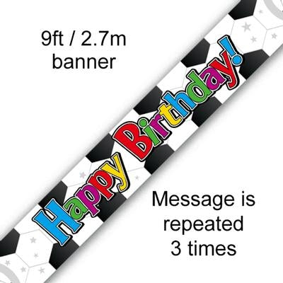 BANNER 9FT FOOTBALL BIRTHDAY