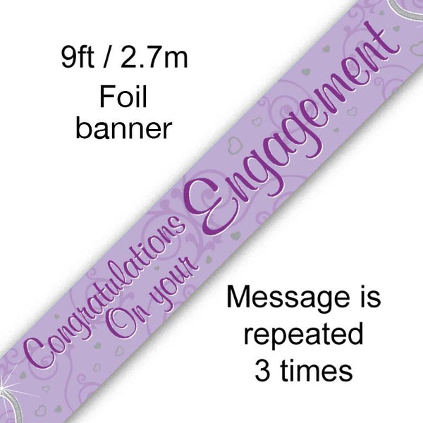 BANNER 9FT CONGRATULATIONS ON YOUR ENGAGEMENT