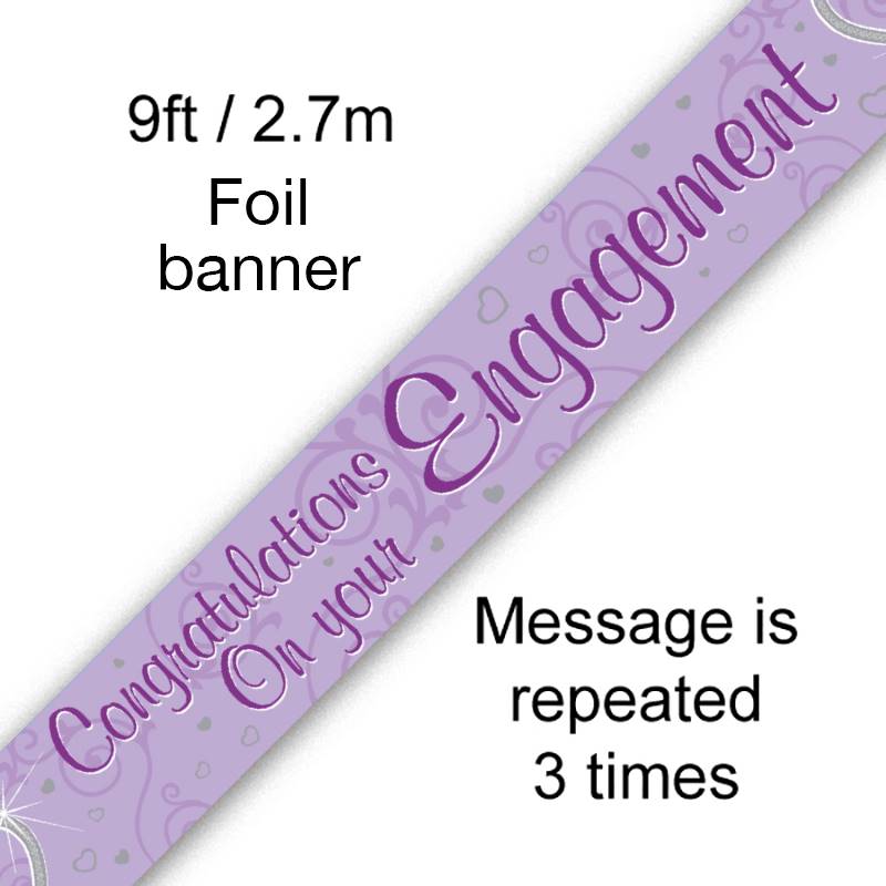BANNER 9FT CONGRATULATIONS ON YOUR ENGAGEMENT