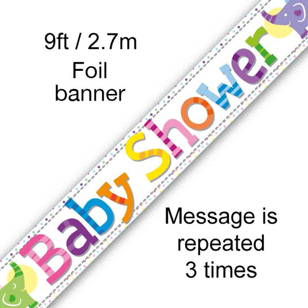BANNER 9FT BABY SHOWER ELEPHANTS