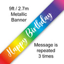 BANNER 9FT RAINBOW SCRIPT BIRTHDAY