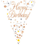 BUNTING SPARKLING FIZZ BIRTHDAY WHITE & ROSE GOLD HOLOGRAPHIC 11 FLAGS 3.9M