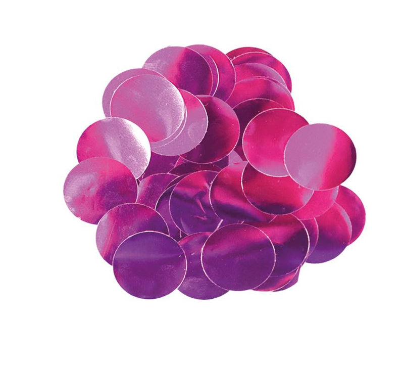 METALLIC FOIL CONFETTI 10MM X 50G FUCHSIA