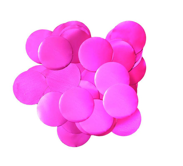 METALLIC PEARL FOIL CONFETTI 10MM X 50G FUCHSIA