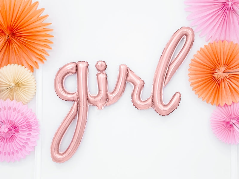 30" SCRIPT GIRL ROSE GOLD FOIL